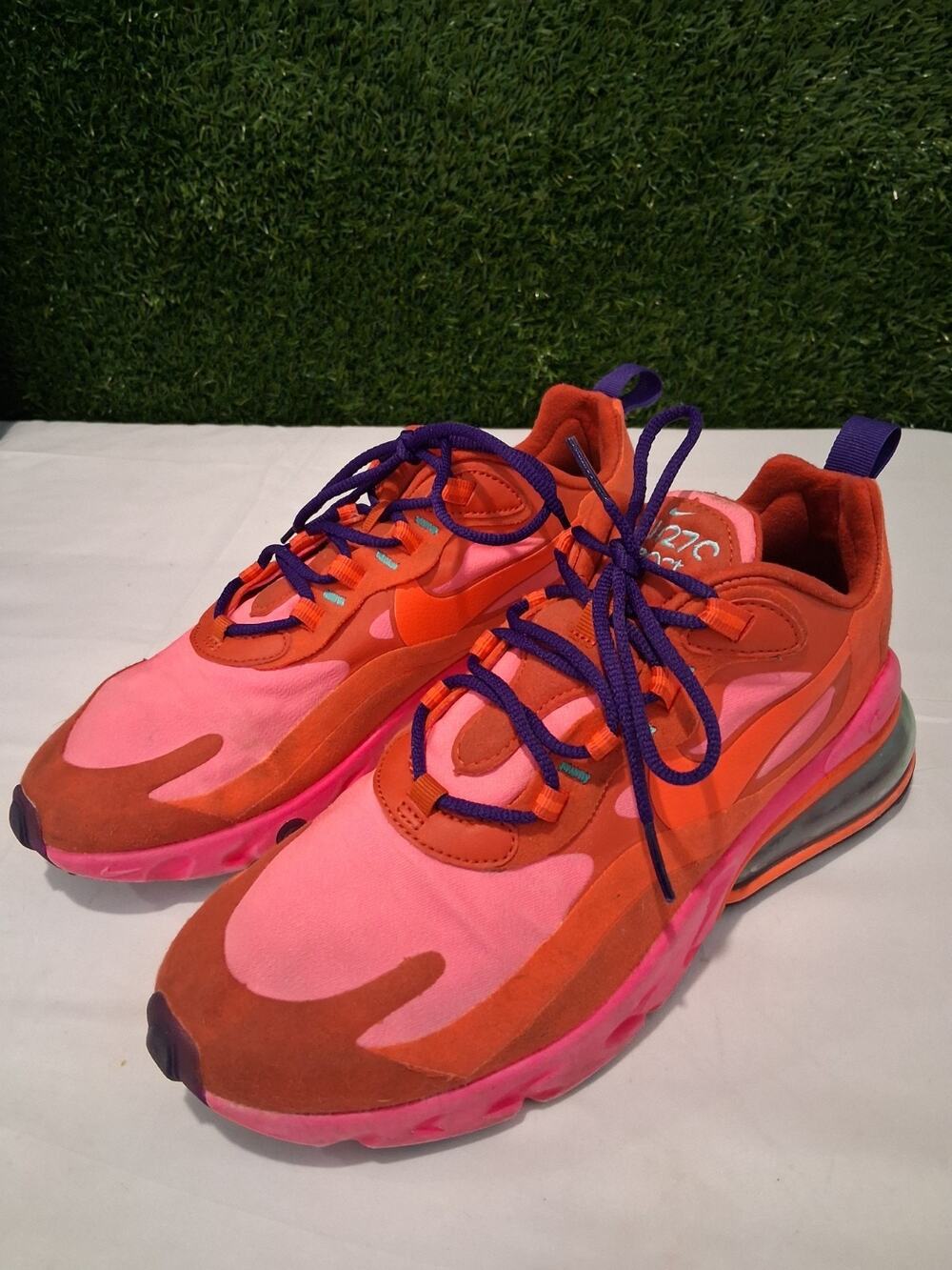 Nike Air Max 270 React Crimson Pink Purple AT6174-600 Women's Size 9 Sneakers